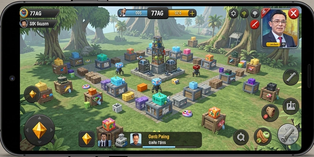 Tampilan gameplay menantang dalam 77AG.