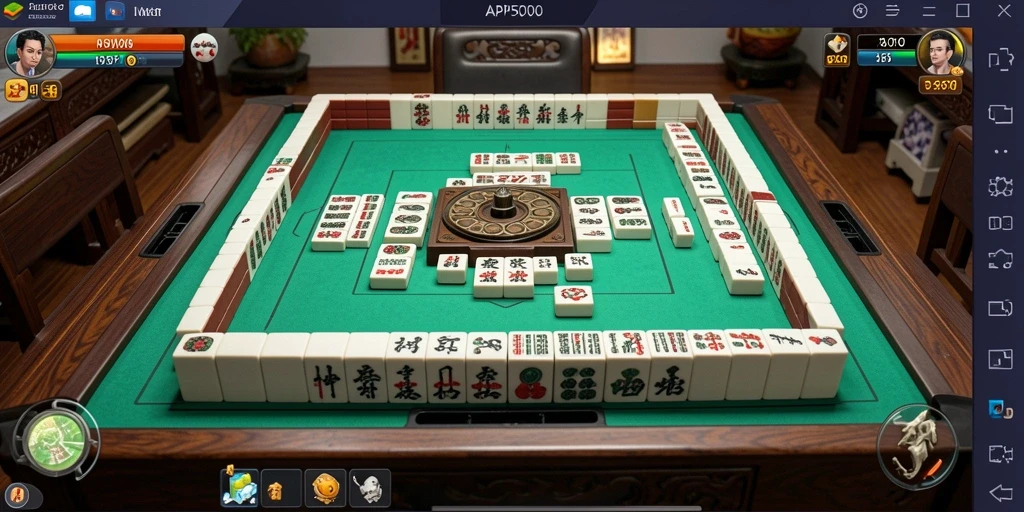 Screenshot permainan API5000 dengan gameplay Mahjong menarik.