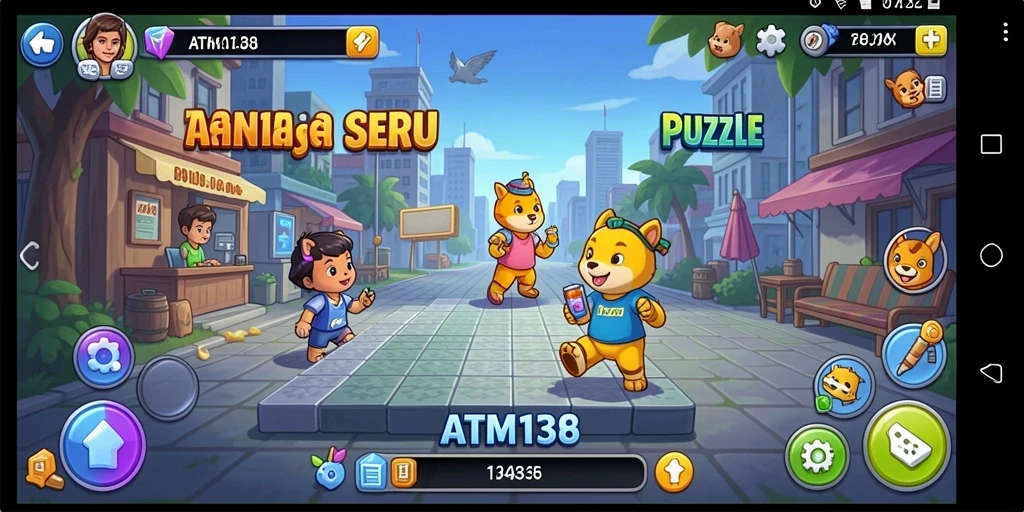 Screenshot gameplay ATM138 menampilkan tantangan puzzle yang menegangkan.