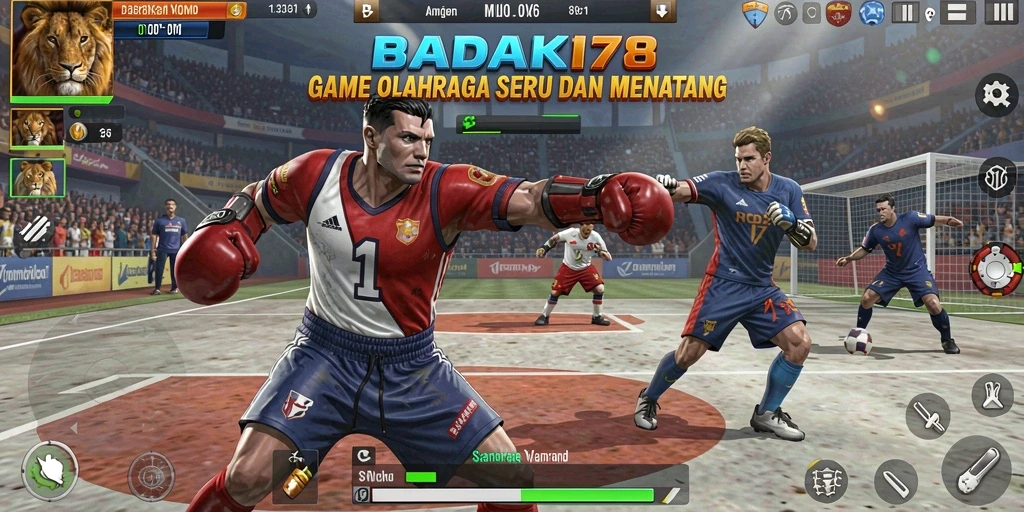 Tampilan gameplay seru dari BADAK178 yang penuh aksi olahraga.