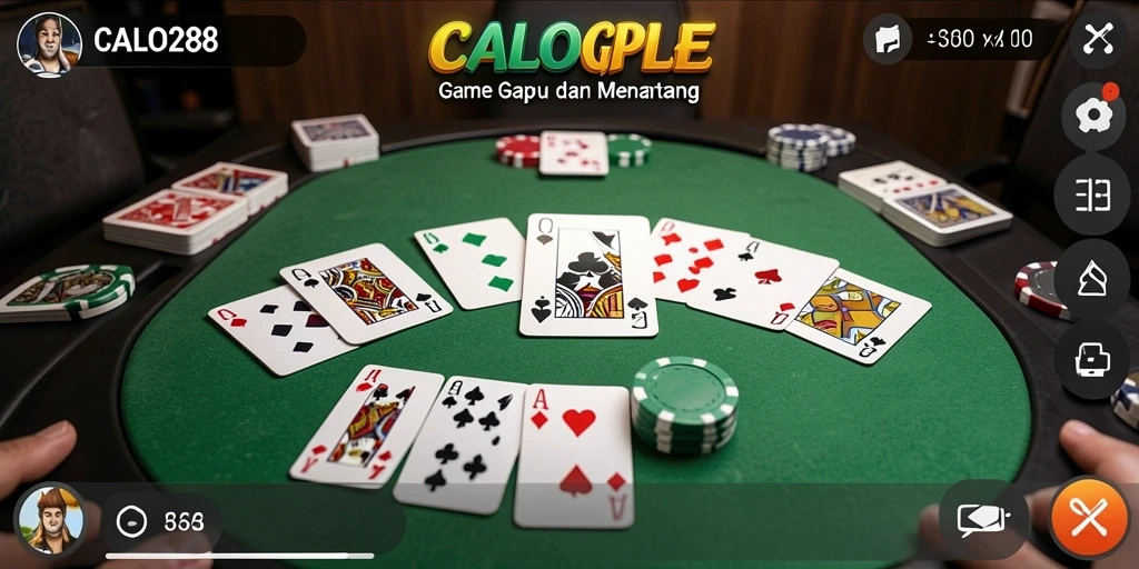 Tampilan gameplay CALO288 yang seru saat bermain Gaple.