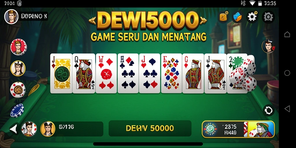 Screenshot permainan DEWI5000 menunjukkan aksi seru dalam bermain Domino.