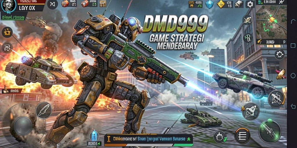 Screenshot gameplay DMD999 dengan strategi mendalam dan grafis interaktif.
