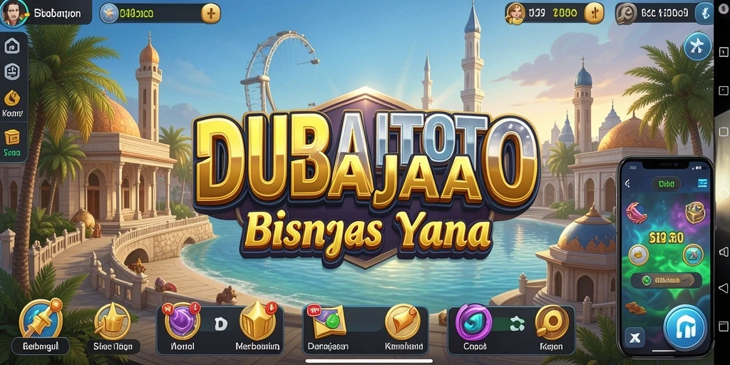 Screenshot DUBAITOTO menampilkan gameplay menarik dari membangun bisnis Tycoon.