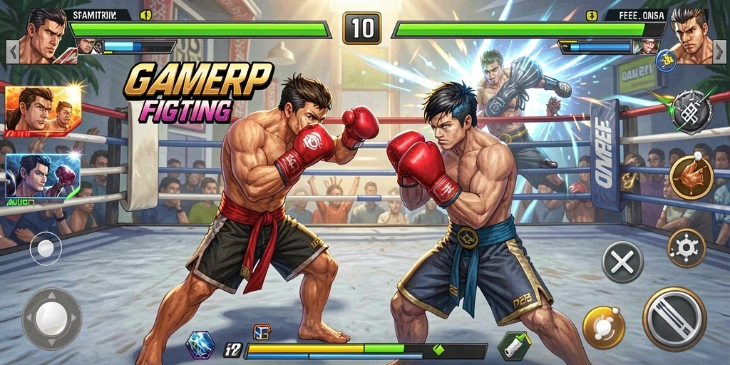 Tangkapan layar gameplay GAMERP menampilkan aksi pertarungan yang seru dan mendebarkan.