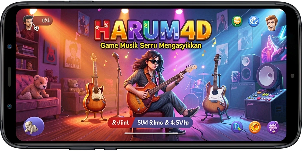 Screenshot gameplay HARUM4D menampilkan tantangan musik seru.