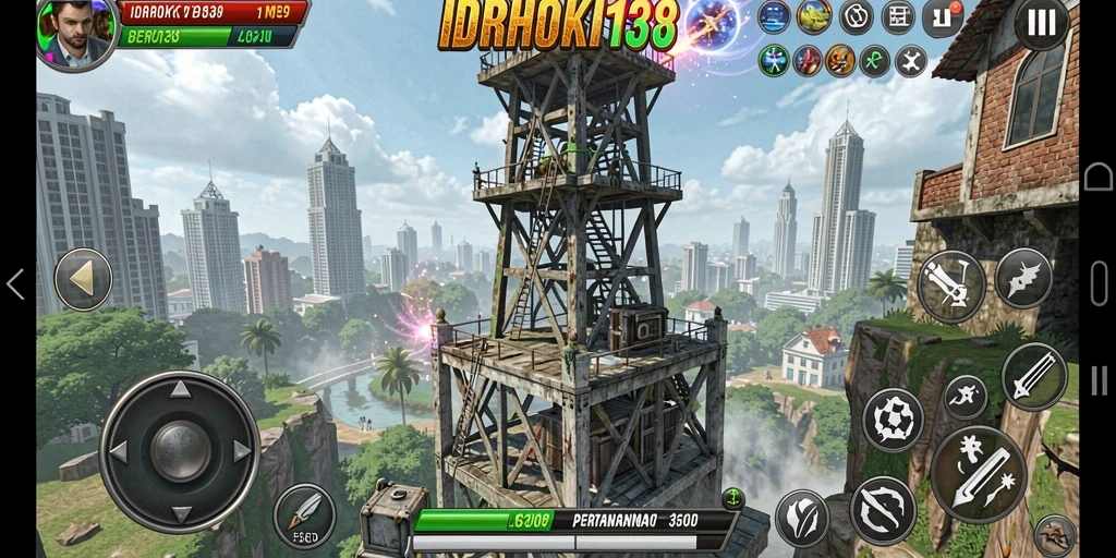 Tampilan gameplay menegangkan di <strong>IDRHOKI138</strong> dengan berbagai menara pertahanan.