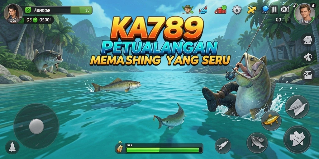 Tampilan gameplay KA789 yang menampilkan momen menangkap ikan.