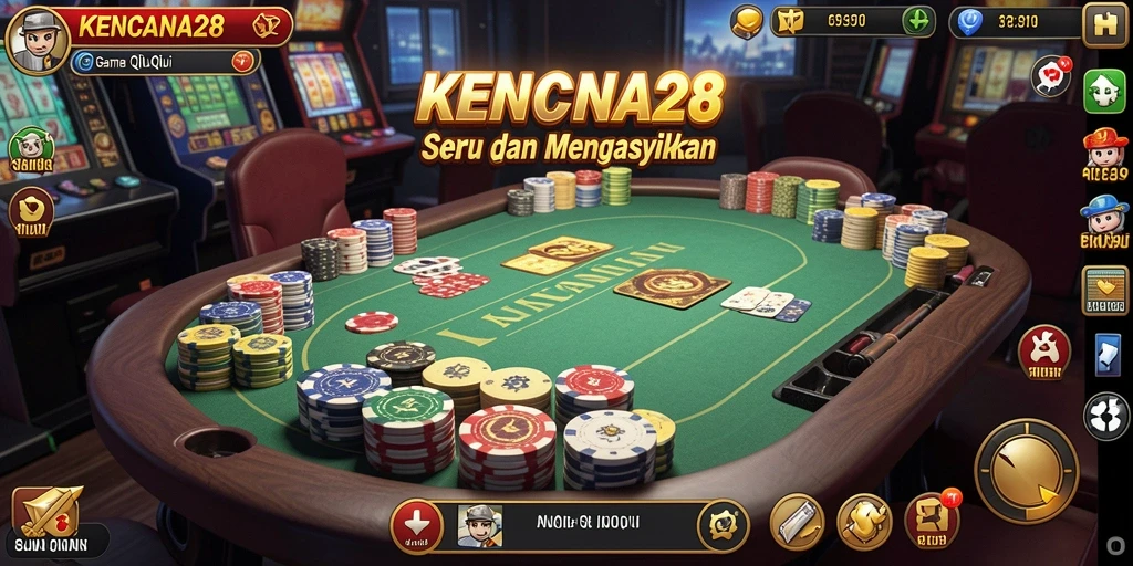 Screenshot gameplay KENCANA28 menampilkan suasana seru QiuQiu.