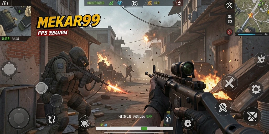 Tangkapan layar menunjukkan aksi intens di MEKAR99.