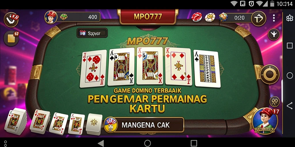 Screenshot MPO777 menampilkan gameplay seru dan kompetitif permainan Domino.