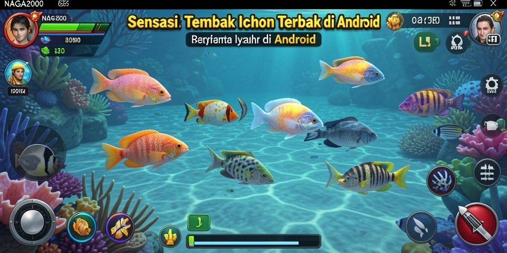 Screenshot NAGA2000 menampilkan aksi tembak ikan yang mendebarkan.