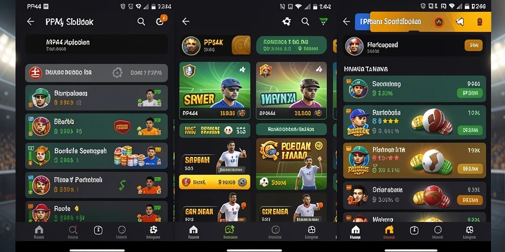 Screenshot PP444 menampilkan berbagai pilihan taruhan olahraga yang mengasyikkan.