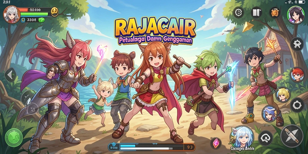 Tampilan gameplay RAJACAIR yang menarik dan penuh warna.