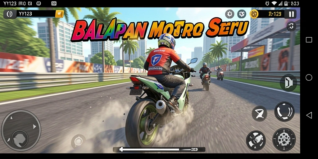 Gameplay seru balapan motor di YY123.